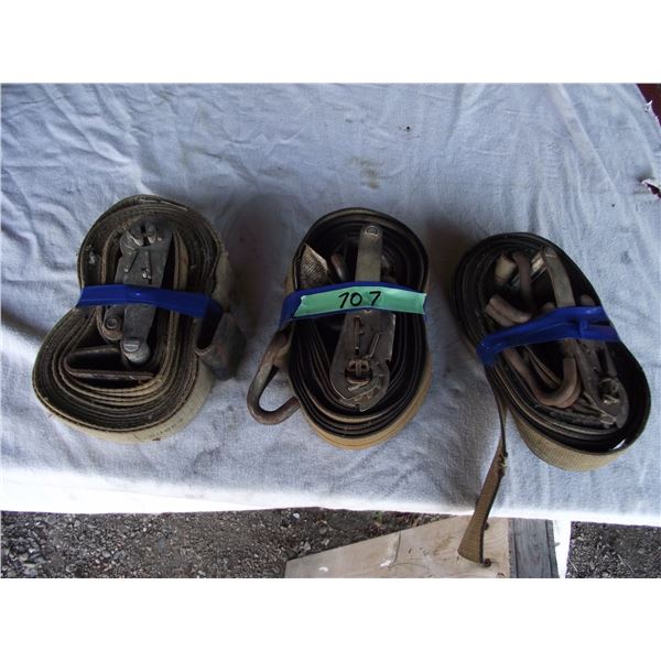 Three (2 inch) Ratchet Straps, approx. 25 feet each.