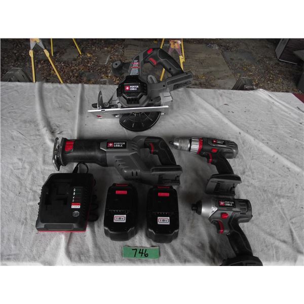 Porter Cable 18 volt. All work except skill saw, no time to fix. (2 Brand New batteries and charger)