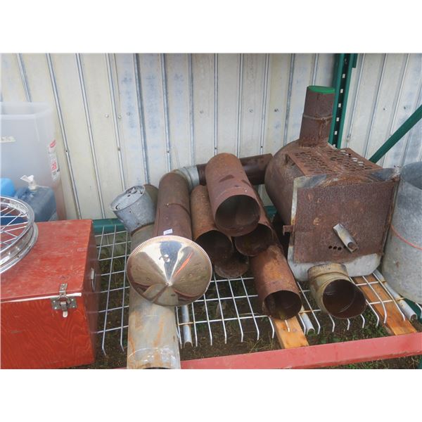 wood stove with pipes