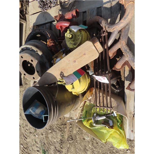 pallet of army vehicle parts , drums , clutch kits , ect military vehicle parts