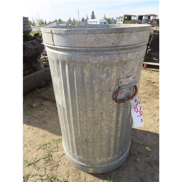 galvanized garbage can