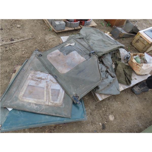 canvas tarps and 1/4 ton CAF truck removable doors