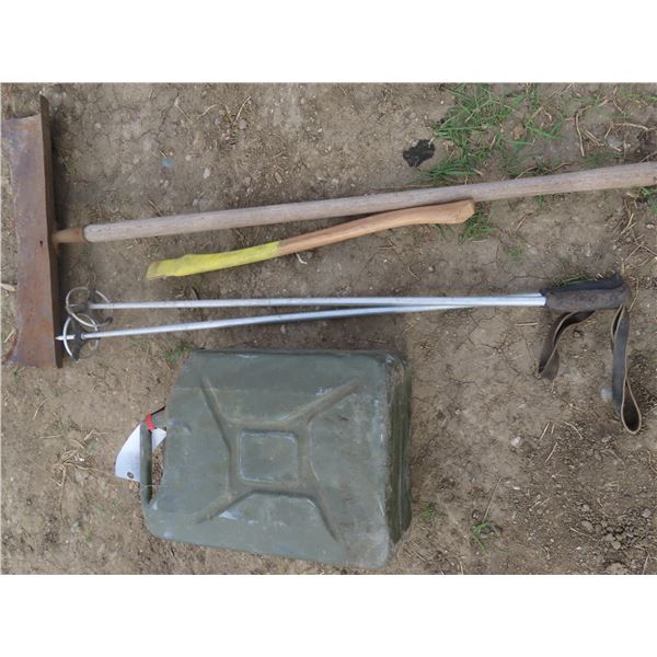 fuel tank , shovel , armed forces ski poles