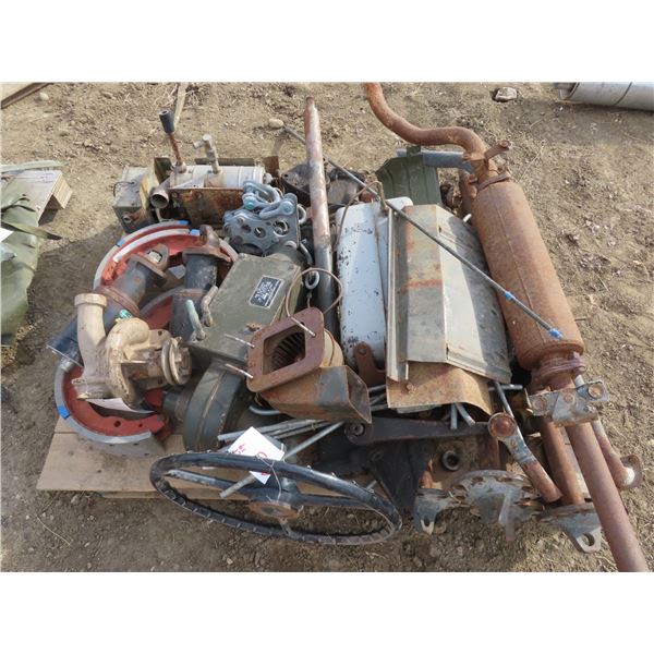 pallet of assorted armed forces vehicle parts