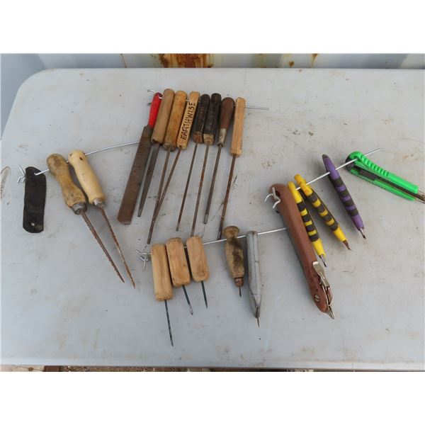 lot of knives and files