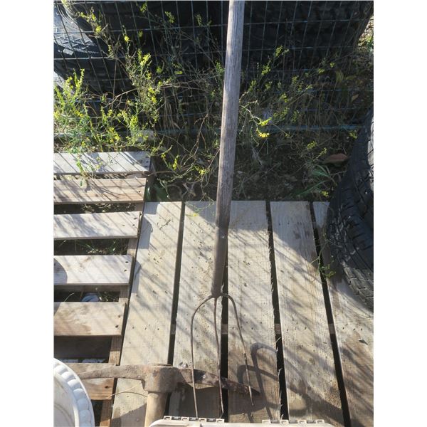 pitch fork and pick axe