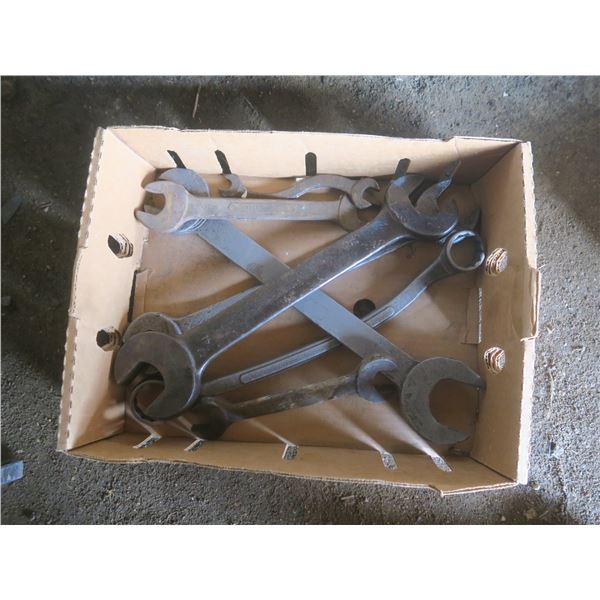 box of assorted wrenches