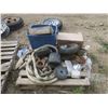 Image 1 : pallet of small tires and rope etc.