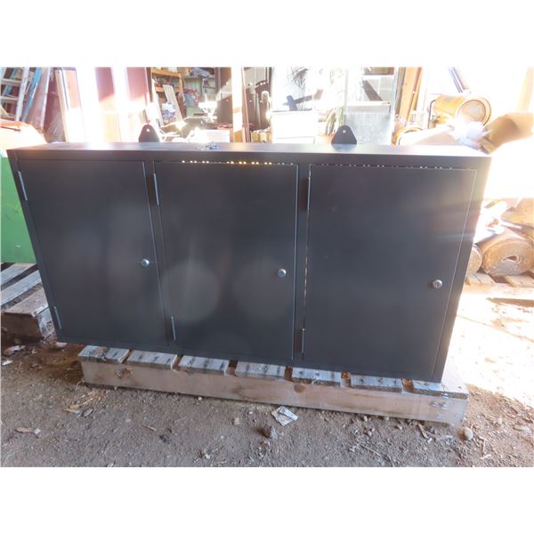 46Lx25T" 3 door cabinet with locks and mounting brackets