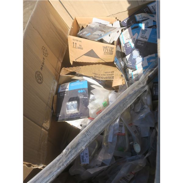 box of assorted wall hangers