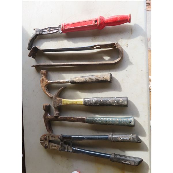 bolt cutters , hammers , pry bars , nail puller
