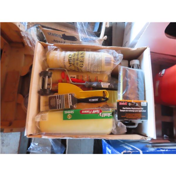 box of painting supplies
