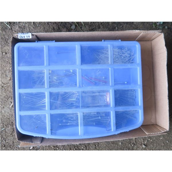 storage bin with screws and nails