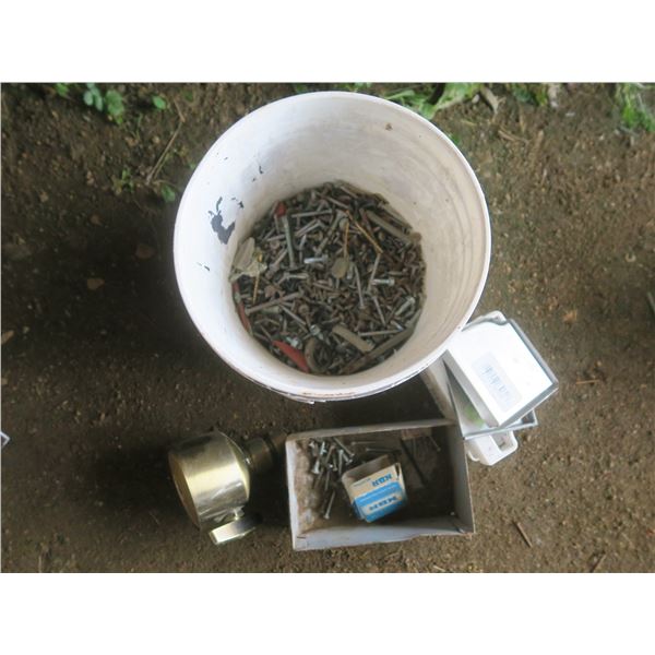 bucket of screws and nails