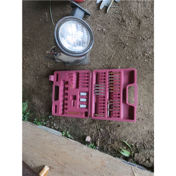 drill bit set and spot light