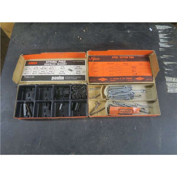 box of cotter pins and box of spring pins