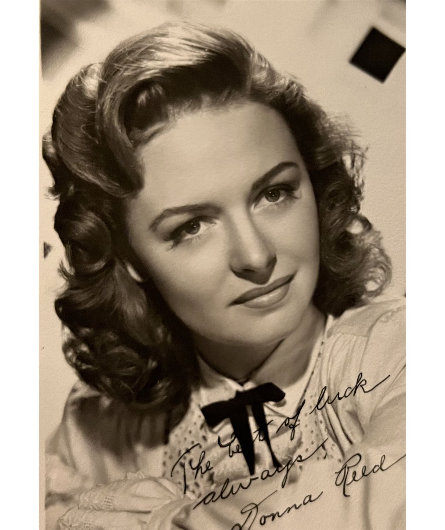 Donna Reed facsimile signed photo. 3x5 inches