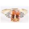Image 1 : 10K YELLOW GOLD BICOLOR SPINEL DIAMOND LADIES RING