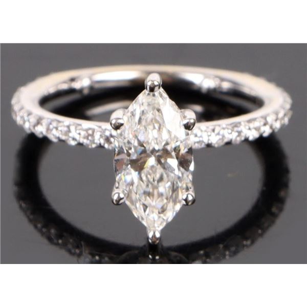 1.07CT VS1 DIAMOND 14K WHITE GOLD RING W/ COA