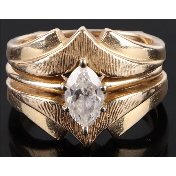 .50CT I1 CENTER DIAMOND 14K YELLOW RING & GUARD