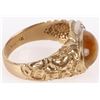 Image 3 : 14K YELLOW GOLD LADIES TIGERS EYE & DIAMOND RING