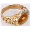 Image 4 : 14K YELLOW GOLD LADIES TIGERS EYE & DIAMOND RING