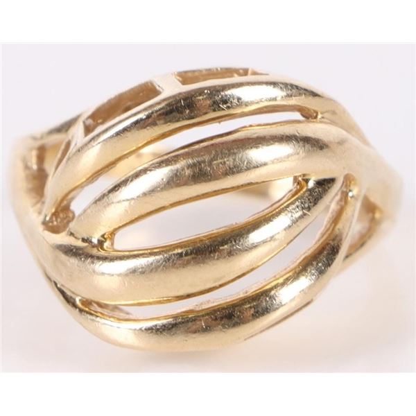 14K YELLOW GOLD ABSTRACT LADIES RING