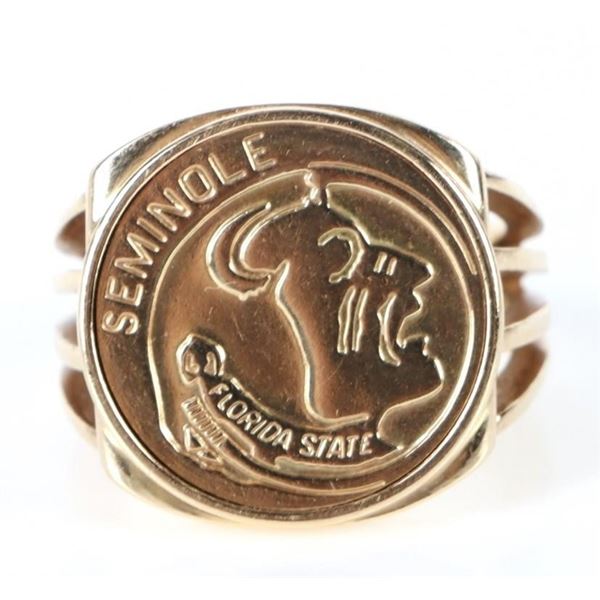 14K YELLOW GOLD FSU SEMINOLES UNISEX RING