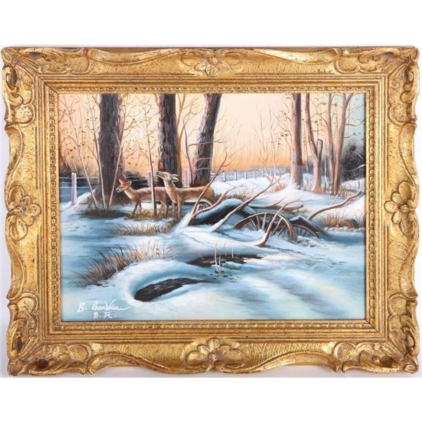 BARBARA GARVIN ORIGINAL DEER PAINTING AFTER