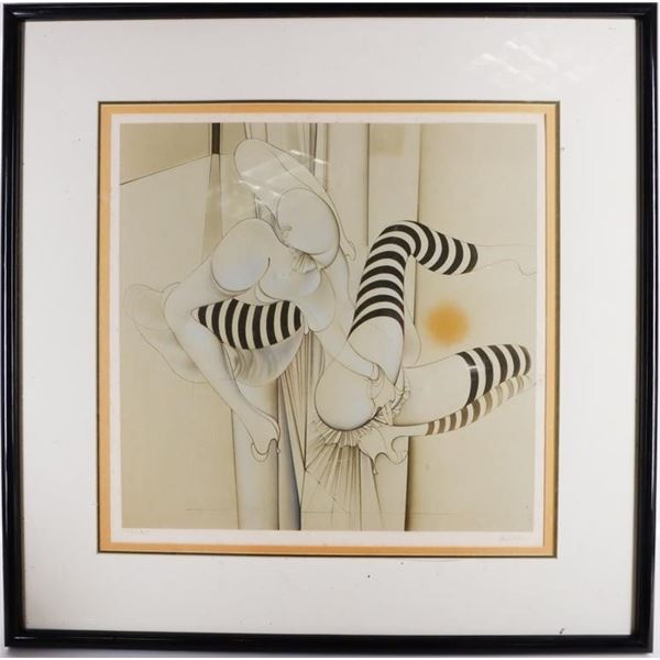 HANS BELLMER LES BAS RAYES LITHOGRAPH ARTWORK