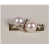 Image 1 : 18K WHITE GOLD DIAMOND PEARL LADIES RING