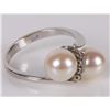 Image 3 : 18K WHITE GOLD DIAMOND PEARL LADIES RING