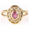 Image 1 : 18K YELLOW GOLD .44CTW RUBY DIAMOND LADIES RING
