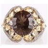 Image 1 : TOURMALINE & SPINEL STERLING ORNATE LADIES RING