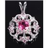 Image 1 : 10K WG TOURMALINE SAPPHIRE DIAMOND LADIES PENDANT