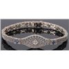 Image 1 : 14K WHITE GOLD DIAMOND SAPPHIRE FILIGREE BRACELET