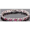 Image 1 : 14K WHITE GOLD RUBY DIAMOND LADIES BRACELET