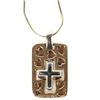 Image 3 : .2 CTW DIAMOND 14K GOLD CROSS PLATE NECKLACE