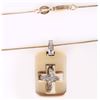 Image 4 : .2 CTW DIAMOND 14K GOLD CROSS PLATE NECKLACE