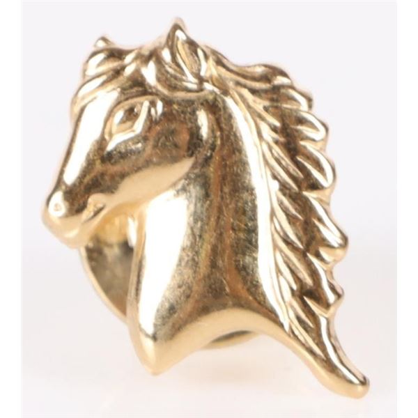 18K YELLOW GOLD HORSE BUST PIN