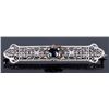 Image 1 : 14K WHITE GOLD BLUE SAPPHIRE FILIGREE BROOCH