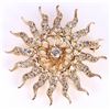 Image 1 : 14K YELLOW GOLD FULL ROUND DIAMOND LADIES BROOCH