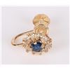 Image 3 : 14K YELLOW GOLD SAPPHIRE DIAMOND LADIES EARRINGS