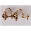 Image 4 : 14K YELLOW GOLD SAPPHIRE DIAMOND LADIES EARRINGS