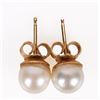 Image 3 : 14K YELLOW GOLD PEARL LADIES EARRINGS