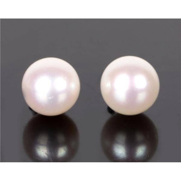 18K WHITE GOLD PEARL LADIES EARRINGS