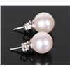 Image 2 : 18K WHITE GOLD PEARL LADIES EARRINGS