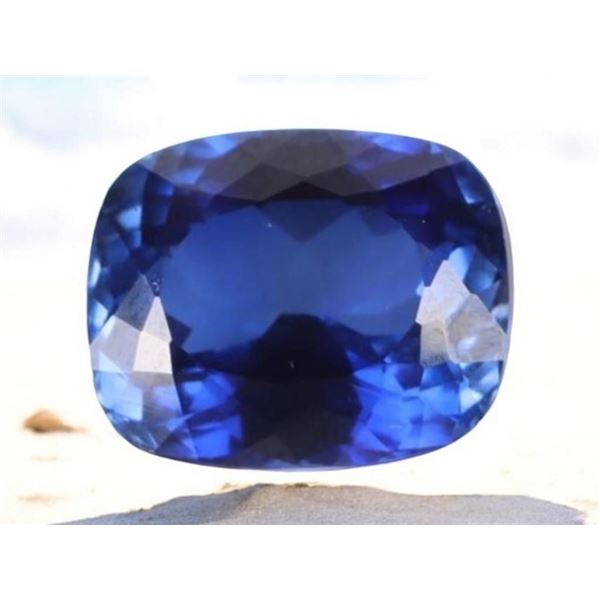 16.25CT CUSHION-CUT DARK BLUE LOOSE SAPPHIRE