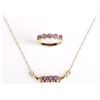 Image 1 : PURPLE SAPPHIRE DIAMOND 10K YELLOW GOLD SET