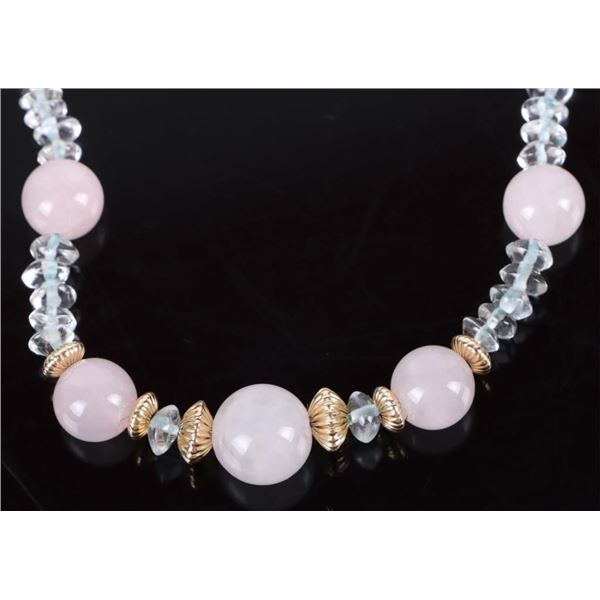 14K GOLD WITH JADE BEADED NECKLACE